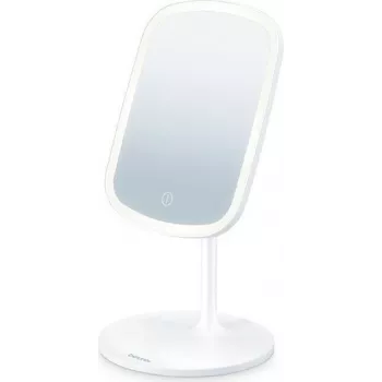 Beurer BS 47 specchio cosmetico illuminato con ingrandimento 5x, batteria ricaricabile e illuminazione LED dimmerabile 10468