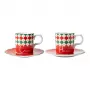 Bialetti Tricolore Set tazzine espresso con piattini (2 tazzine, 2 piattini)