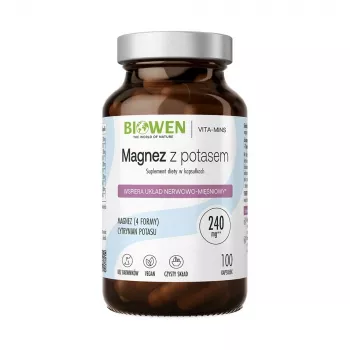 BIOWEN Magnesio 4x con potassio – 100 capsule – Integratore alimentare vegano