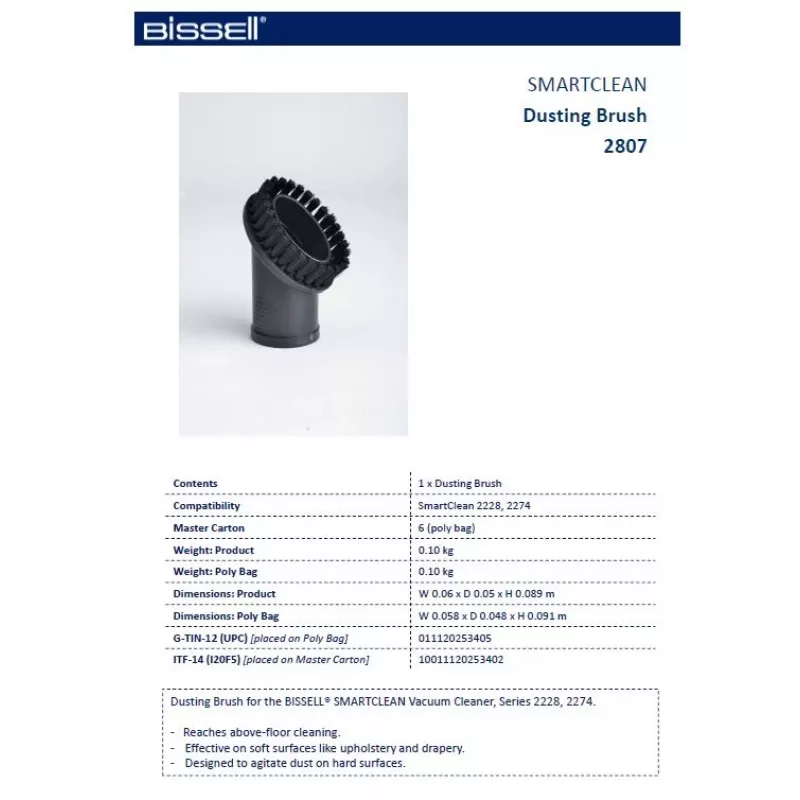 Bissell SmartClean Pennello antipolvere, Nero, 1 pz.