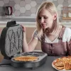 BLACK+DECKER BXFC3200E Macchina per waffle belga 1400 W – antiaderente, termostato regolabile, acciaio inox