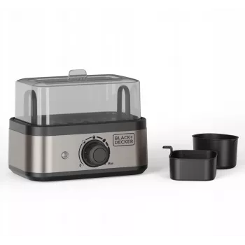 BLACK+DECKER BXKS4800E Cuociuova, 400 W, 6 uova, morbide/medie/sode, nero