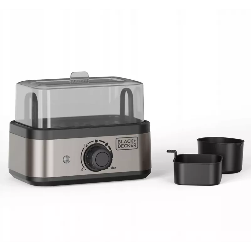 BLACK+DECKER BXKS4800E Cuociuova, 400 W, 6 uova, morbide/medie/sode, nero