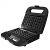 BLACK+DECKER BXSA754E sandwich maker, waffle maker e grill 3 in 1 con 3 piastre antiaderenti intercambiabili, 750 W, acciaio inox