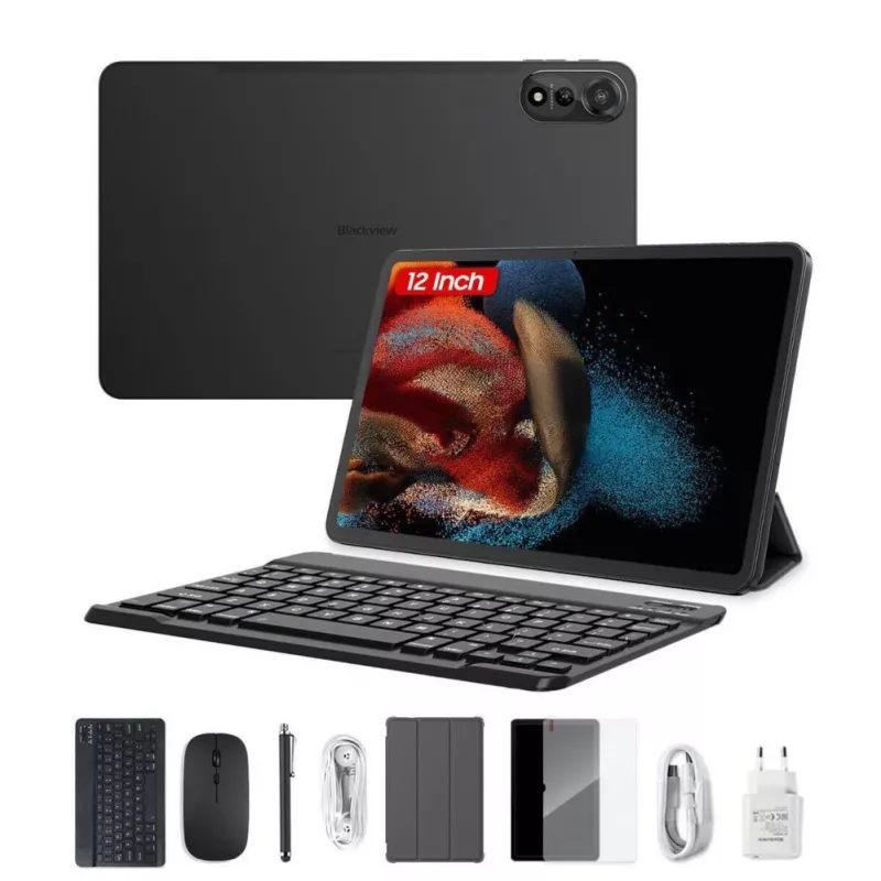 Blackview MEGA 2 Tablet 12 pollici 6/256GB 4G LTE con set tastiera, custodia, stilo e mouse, verde