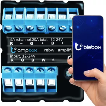 BLEBOX ampbox controller LED smart 4 canali Wi-Fi RGBW CCT 12-24V DC