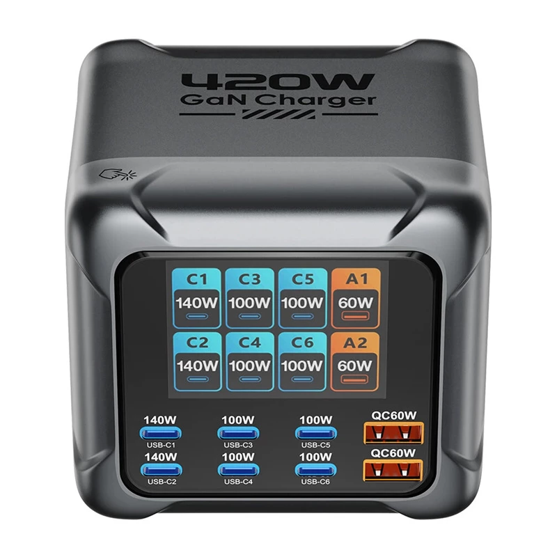 Blitzwolf BW-S33 Caricabatterie USB-A a 8 porte 420W, nero