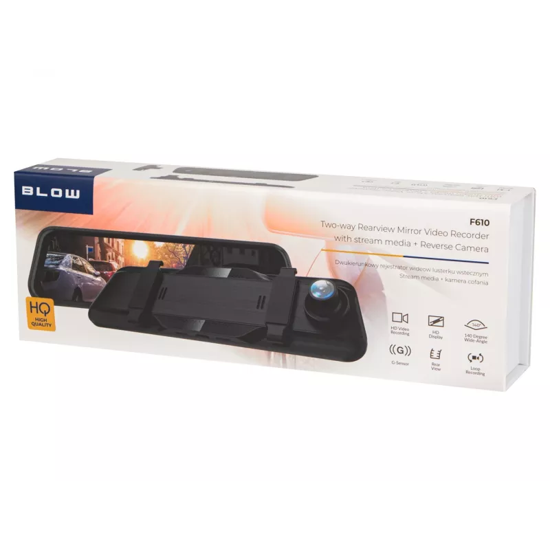 BLOW Blackbox DVR F610 dash cam specchietto 10 inch con telecamera posteriore