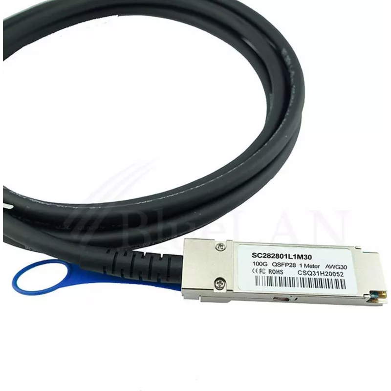 BLUELAN Cavo Direct Attach HPE Aruba R0Z25A compatibile, 100GBASE-CR4, InfiniBand EDR, 30AWG, 1 metro (R0Z25A-BL)