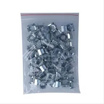 BlueOptics BlueLAN Dadi a gabbia e viti M6 set da 50 pezzi per armadi di rete - pannello gestione cavi 19 pollici - kit di montaggio acciaio - argento (BLCNS003)