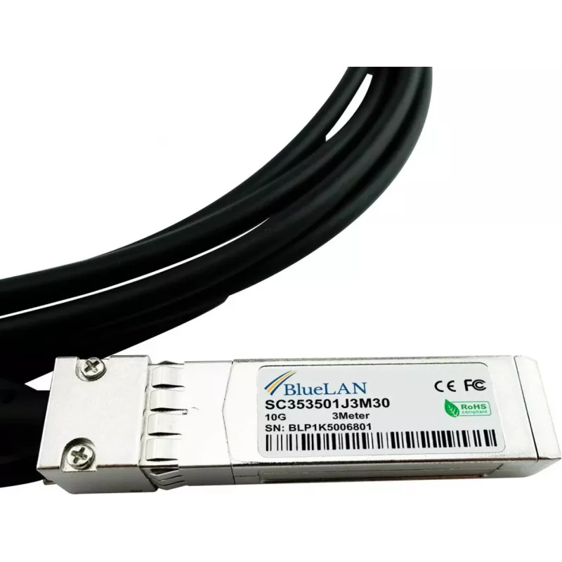BlueOptics Broadcom DAC-3M-BC Cavo Direct Attach (DAC) compatibile - passivo 10 Gigabit twinaxial rame, SFP+ su SFP+, 3m
