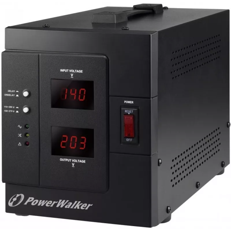 Regolatore automatico di tensione BlueWalker PowerWalker AVR 3000 SIV FR 3000VA/2400W, 230V, 4x presa francese, nero