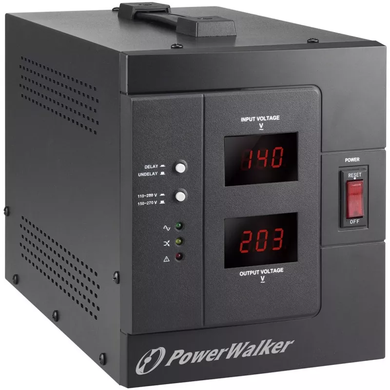 Regolatore automatico di tensione BlueWalker PowerWalker AVR 3000 SIV FR 3000VA/2400W, 230V, 4x presa francese, nero