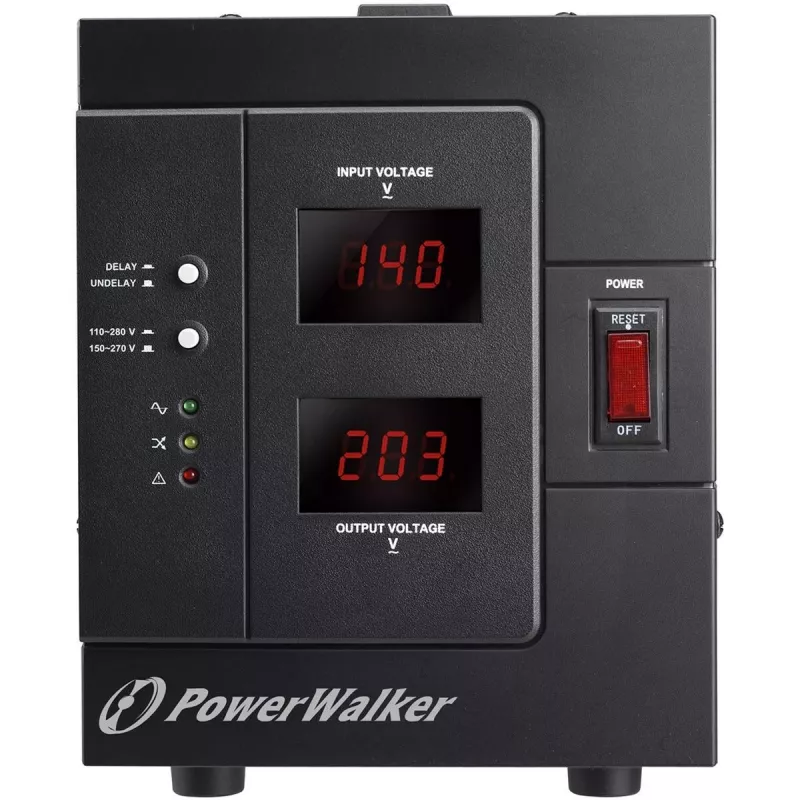 Regolatore automatico di tensione BlueWalker PowerWalker AVR 3000 SIV FR 3000VA/2400W, 230V, 4x presa francese, nero