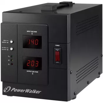 Regolatore automatico di tensione BlueWalker PowerWalker AVR 3000 SIV FR 3000VA/2400W, 230V, 4x presa francese, nero