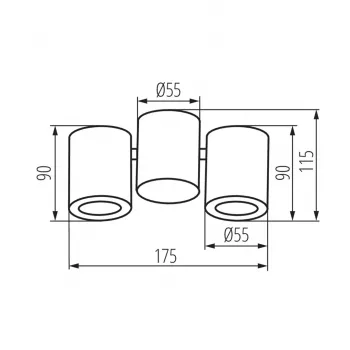 Faretto doppio BLURRO 2xGU10 CO-B, nero, GU10, dimmerabile, teste orientabili, per interni