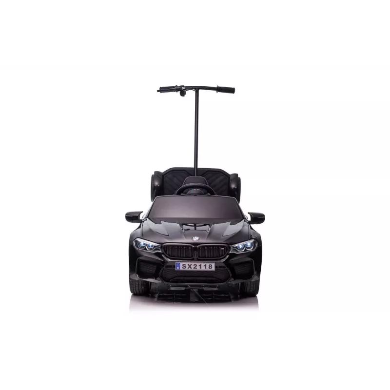 BMW M5 auto a batteria con piattaforma per genitori nero verniciato