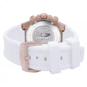 BOBROFF BF1002M25 Orologio unisex al quarzo analogico 43mm Acciaio inossidabile Quadrante nero Cinturino in pelle