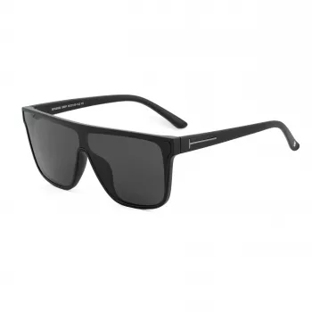Bobroff BFG0032-S05P Occhiali da sole uomo – polarizzati, montatura nera, lenti grigie, 143 mm