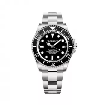 BOBROFF MAN BF0001J1 orologio analogico al quarzo 44mm quadrante nero cinturino in pelle