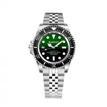 BOBROFF MAN BF0002iJ 42mm orologio analogico al quarzo con quadrante nero e cinturino in pelle nero