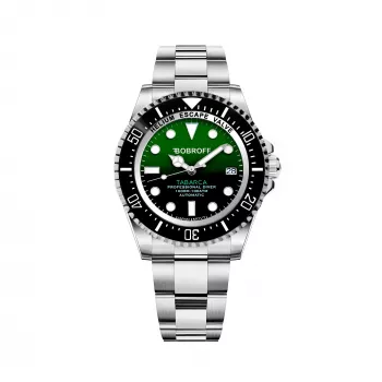 BOBROFF MAN BF0002J1 orologio analogico al quarzo 44mm quadrante nero cinturino in pelle vera