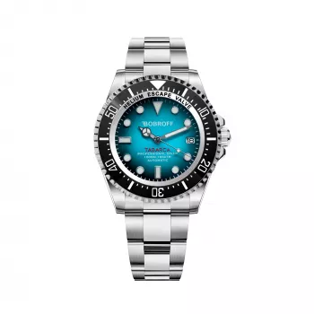 BOBROFF MAN BF0009 Orologio analogico al quarzo 44mm - quadrante nero, cinturino in pelle nero