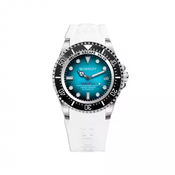 BOBROFF MAN BF0009-BFSTB 44mm orologio analogico al quarzo - cassa in acciaio, cinturino in pelle marrone