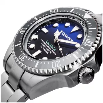 BOBROFF MAN BF003 Orologio analogico al quarzo 44mm quadrante nero cinturino in vera pelle