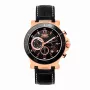 BOBROFF uomo BF1001M15 orologio da polso analogico al quarzo 44 mm cinturino in pelle nero