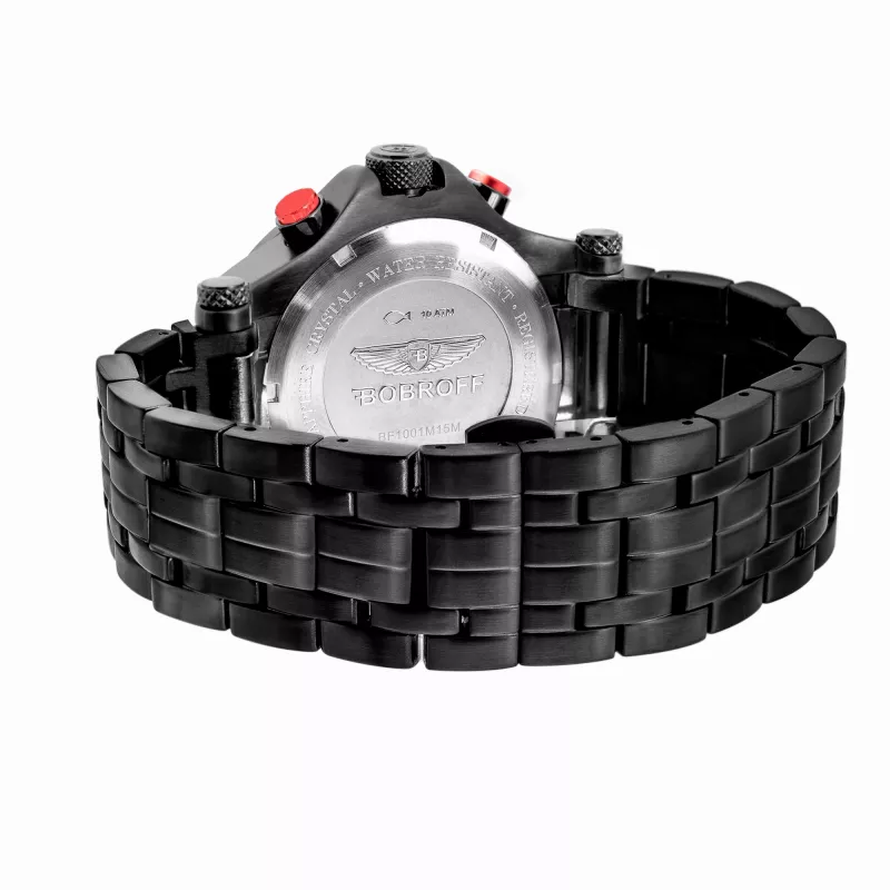 BOBROFF MAN BF1001M41M 44mm orologio al quarzo in acciaio inox