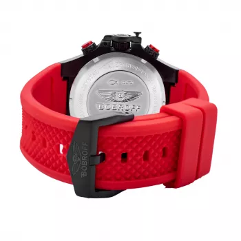 BOBROFF MAN BF1002M14 Orologio analogico al quarzo 42mm quadrante nero cinturino in pelle