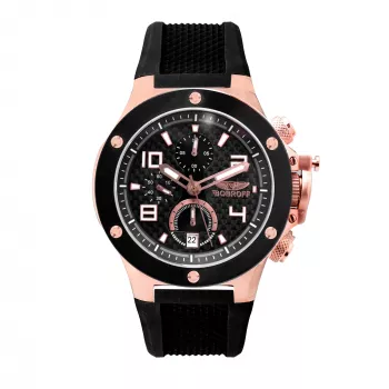 BOBROFF MAN BF1002M15 Orologio analogico al quarzo 43mm quadrante nero cinturino in pelle