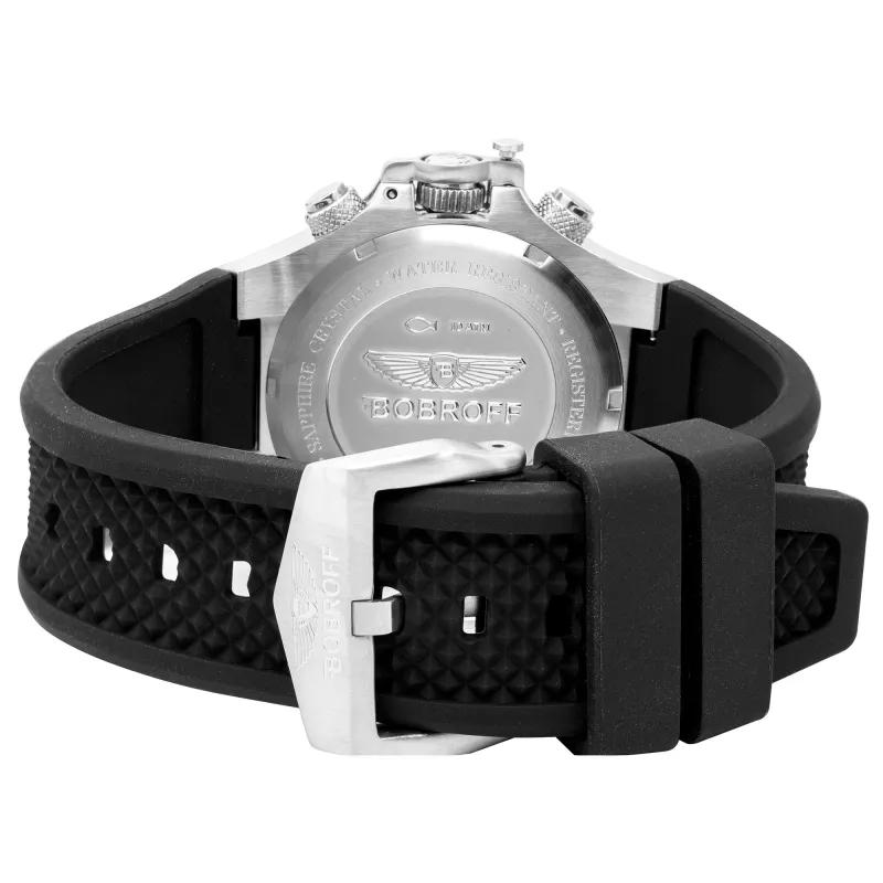 BOBROFF MAN BF1002M20 orologio analogico al quarzo 43mm quadrante nero cinturino in pelle
