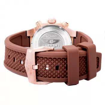 BOBROFF MAN BF1002M65 43mm orologio da uomo analogico al quarzo quadrante nero cassa in acciaio inossidabile color argento cinturino in pelle nero