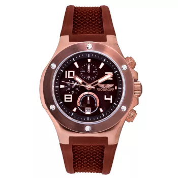 BOBROFF MAN BF1002M65 43mm orologio da uomo analogico al quarzo quadrante nero cassa in acciaio inossidabile color argento cinturino in pelle nero