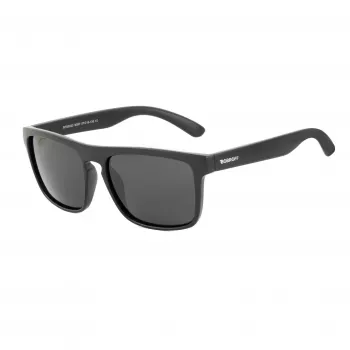 BOBROFF occhiali da sole polarizzati rettangolari uomo BFG0033-S05P - montatura nera, lenti grigie, 57-18-138 mm