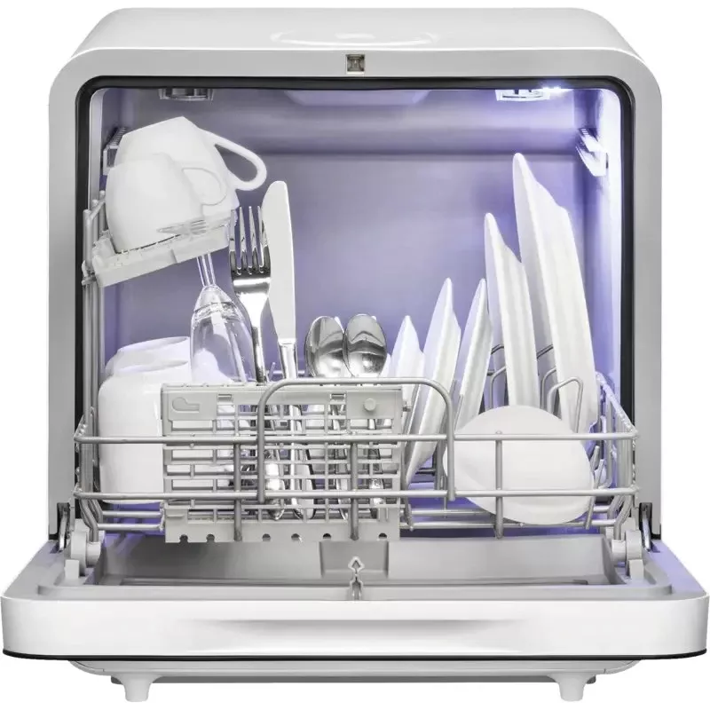 Bomann TSG 5702 lavastoviglie da tavolo bianca con serbatoio acqua 5L, 2 coperti, 6 programmi, classe energetica F