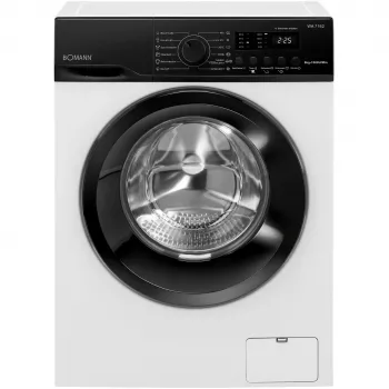 BOMANN WA 7162 Lavatrice a carica frontale, 7 kg, 1400 giri/min, bianco/nero