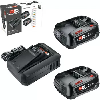 Bosch 18V Starter Set 2 batterie da 2,5 Ah + caricabatterie AL 18V-44 (1600A031T5)