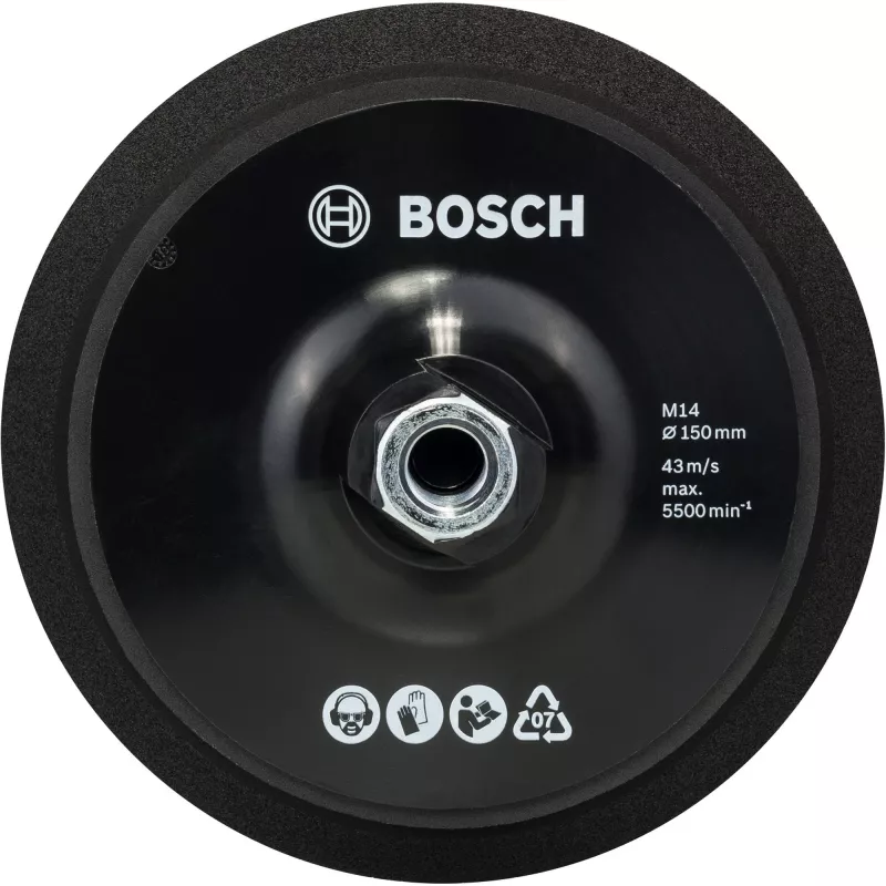 Bosch 2608612027 platorello M14 150 mm con attacco velcro per smerigliatrice angolare