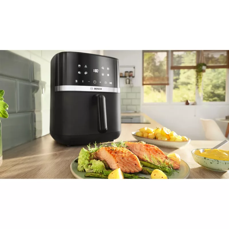 BOSCH friggitrice ad aria MAF462B0 Series 4 (nero, 2050 W, cestello 6,1 L)