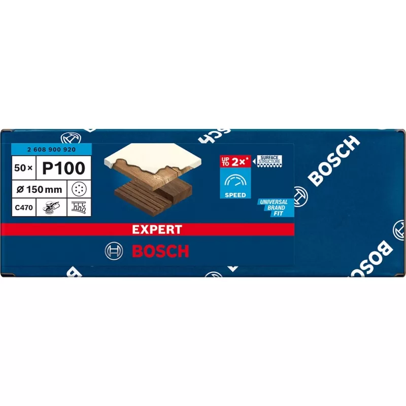 Bosch EXPERT C470 disco abrasivo 150 mm grana 100, confezione da 50 2608900920