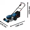 Bosch GRA 18V2-46SP Professional rasaerba a batteria Solo, 36V (2x18V), blu, senza batteria e caricabatterie