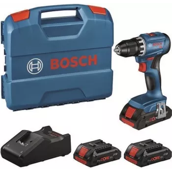 Bosch GSR 18V-45 Professional avvitatore trapano a batteria 18V con 3 batterie Li-Ion 2,0Ah, 45 Nm brushless, L-BOXX 102, caricabatterie 0615A5002N