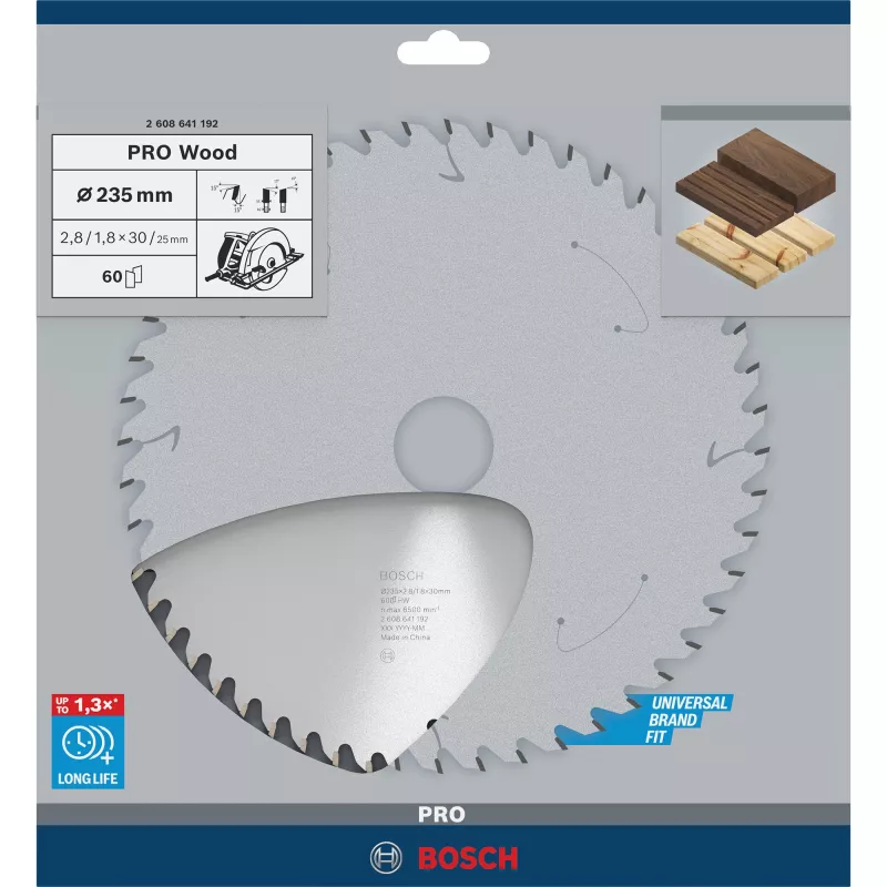 Bosch Power Tools PRO lama circolare per legno 235 mm, 60 denti, foro 30 mm per seghe circolari manuali