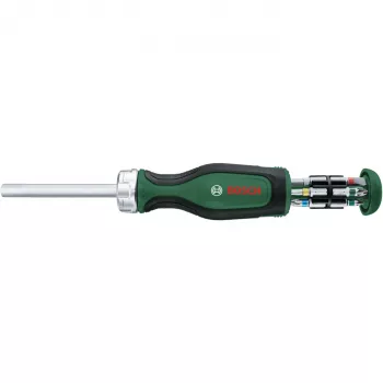 Bosch PowerTools set cacciavite a cricchetto con inserti, 13 pezzi, coppia fino a 50 Nm, verde/nero (1600A032V0)
