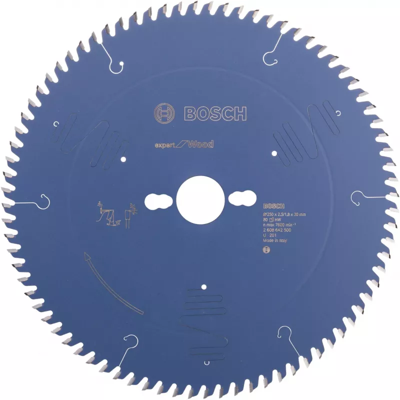 Bosch PowerTools Expert for Wood lama circolare 250 mm, 80 denti, foro 30 mm, ATB, per seghe da banco