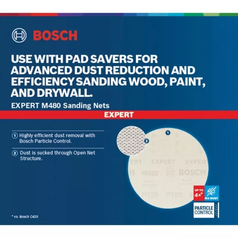 Bosch PowerTools Expert M480 disco abrasivo in rete 125 mm, grana K80 (50 pezzi, per levigatrice orbitale)