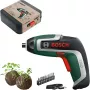 BOSCH Powertools IXO 7 Anniversary Set 3,6V Avvitatore a batteria (Verde/Nero, Li-Ion 2,0Ah, set di inserti, palline di semi, scatola)